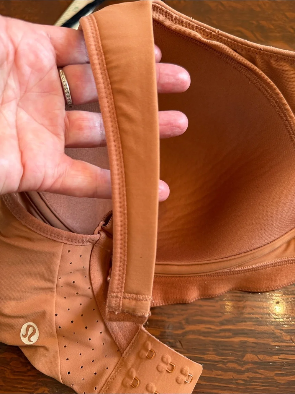 lululemon athletica rust orange Wireless Support Bra size 34E high impact